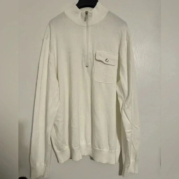 Mens Michael Kors Sweater | Size XXL | White Half Zip - Picture 1 of 7